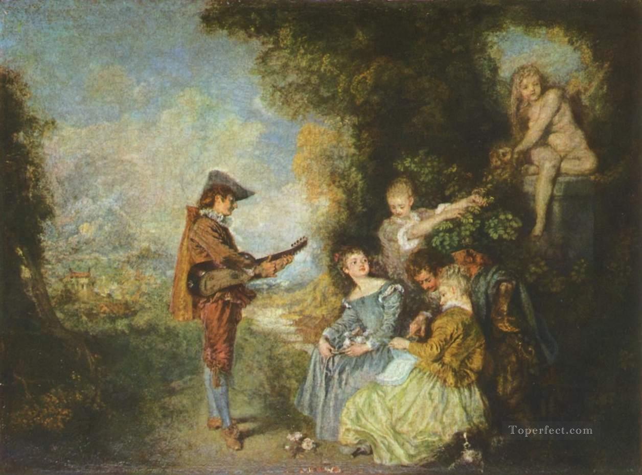 the lesson of love Jean Antoine Watteau Oil Paintings